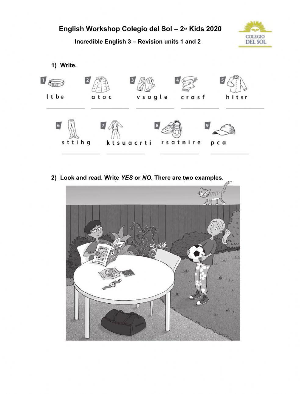 Incredible English 3: revision units 1 and 2