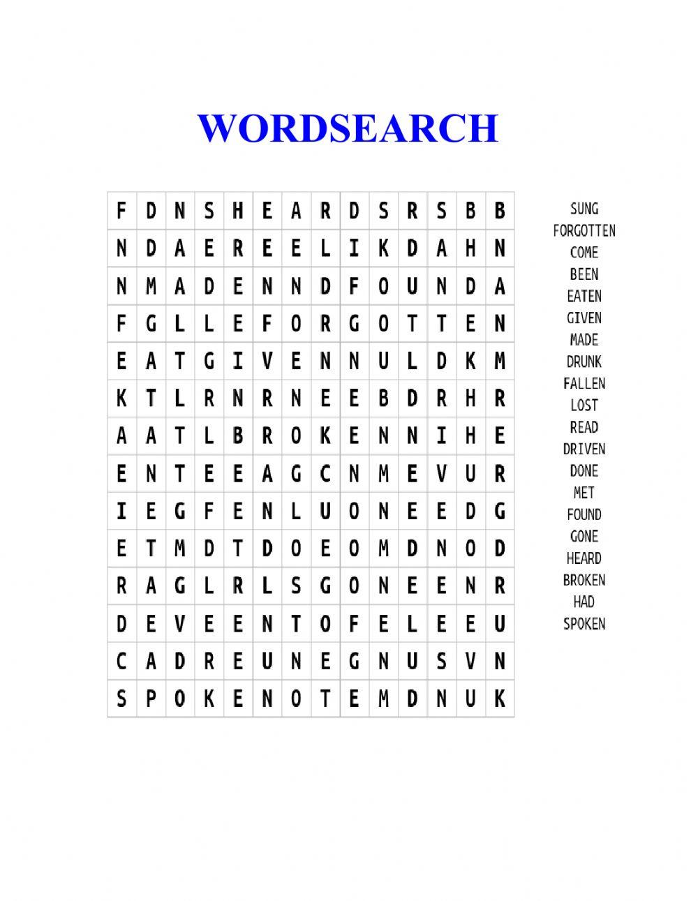 Past participle of irregular verbs 1