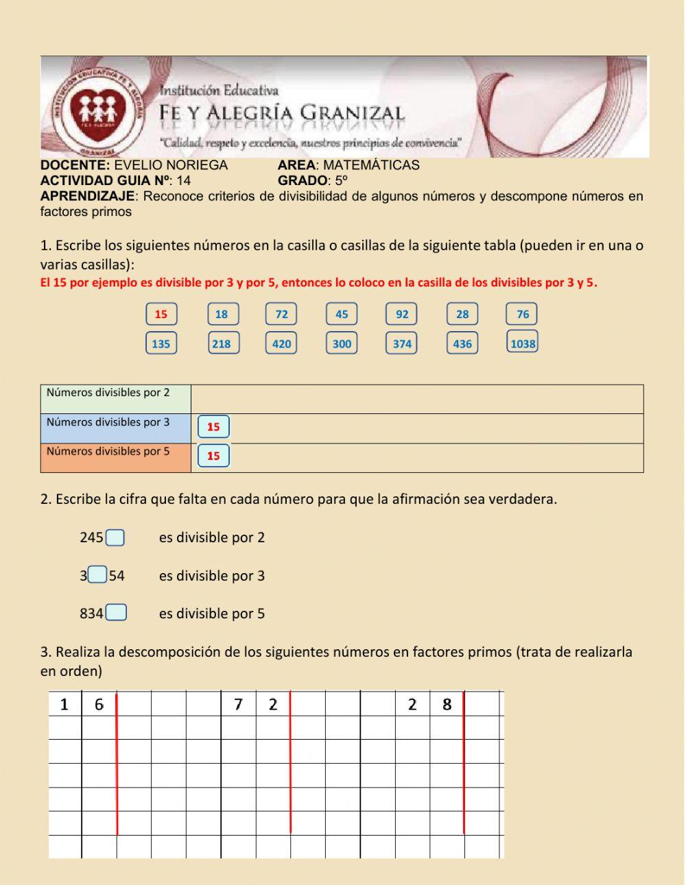 Guia 14 matematicas