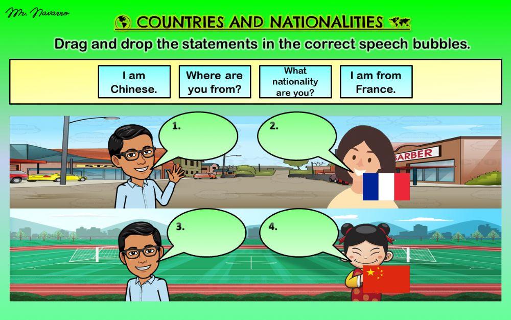 Where are you from? - What nationality are you? 3 (Drag and drop)