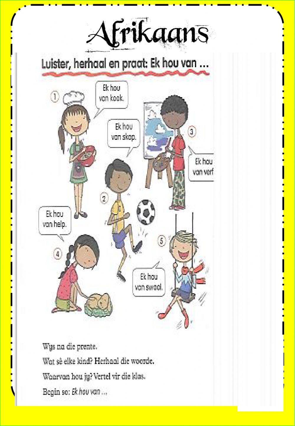 Afrikaans online activity Live Worksheets