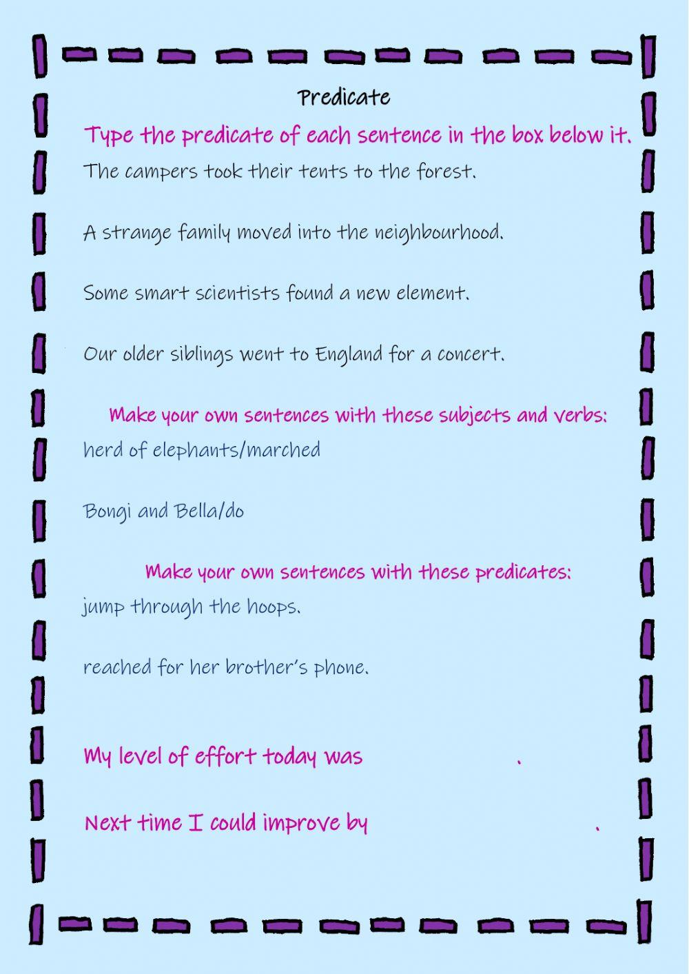 Subject and Verb