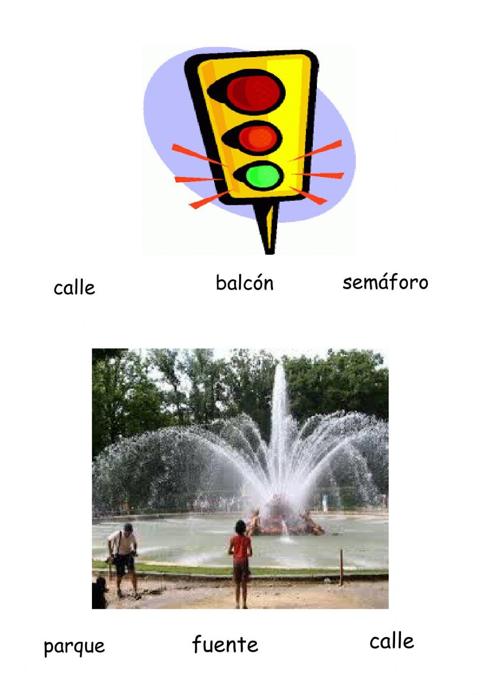 Aprende a leer vocabulario calle y ciudad.