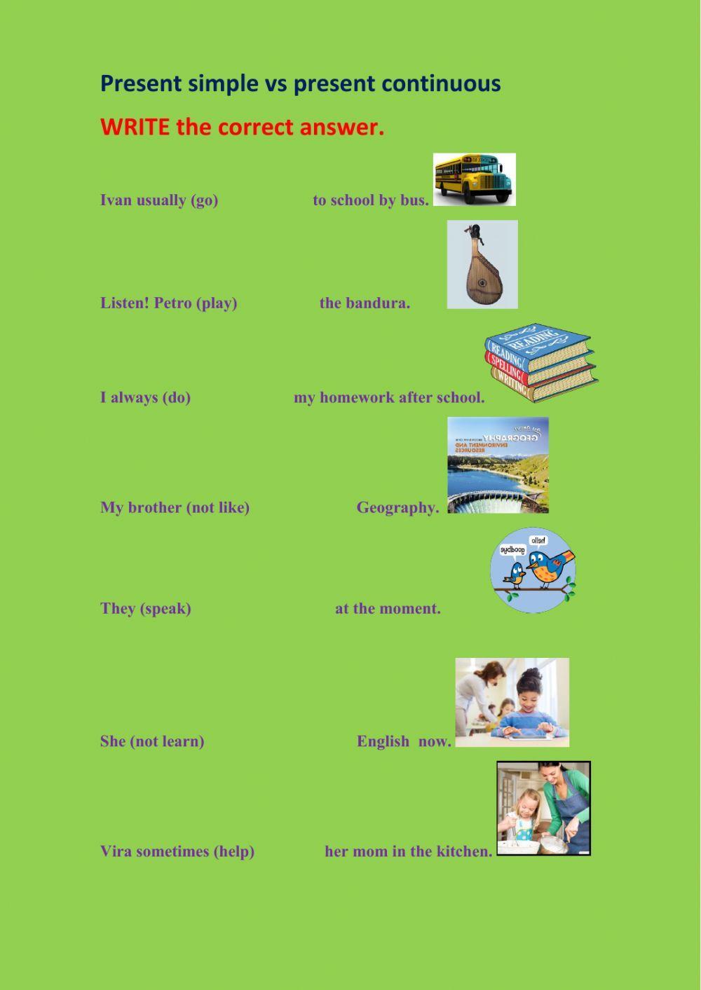 Present Simple vsPresent Continuous