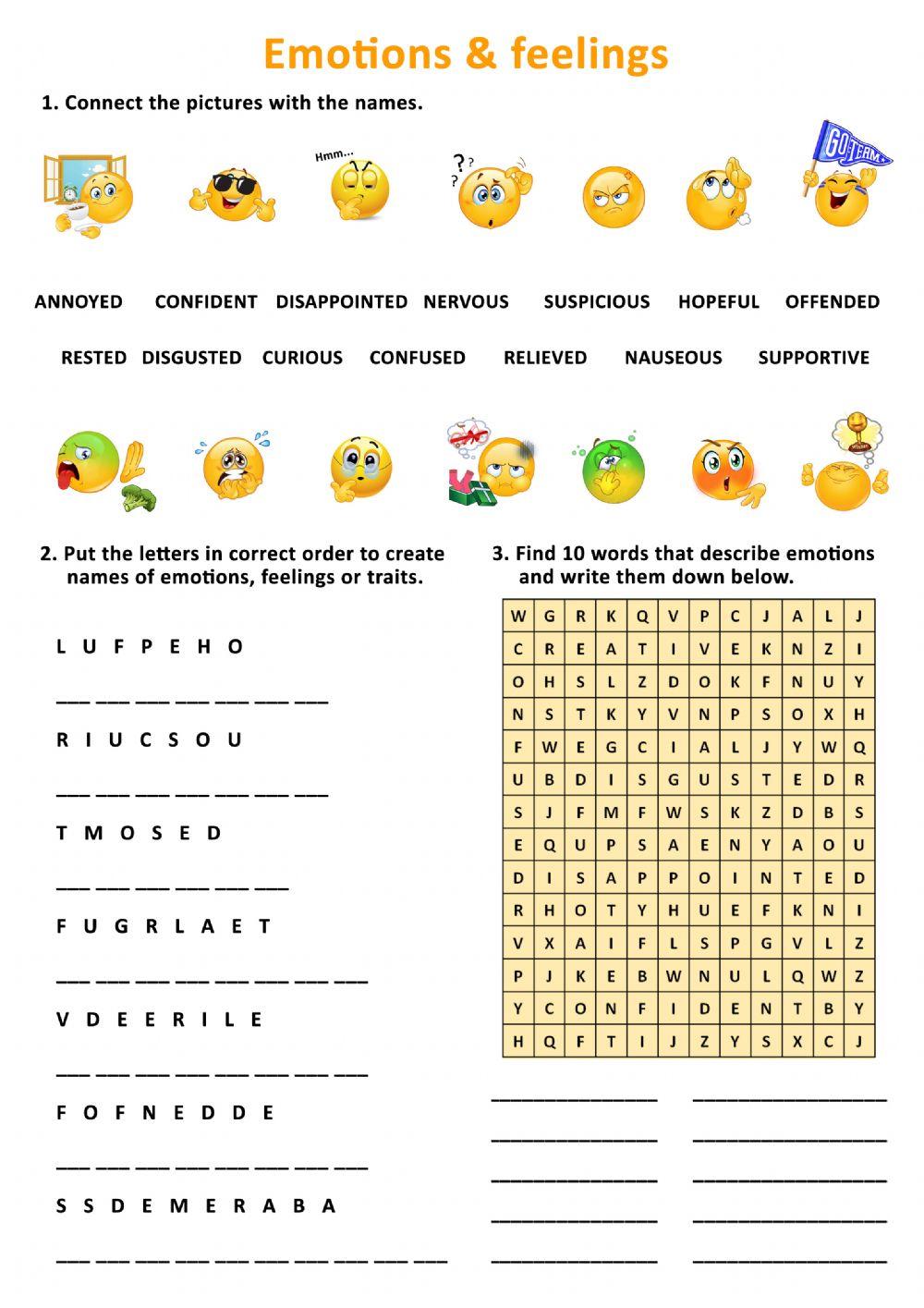 Emotions and traits - exercise