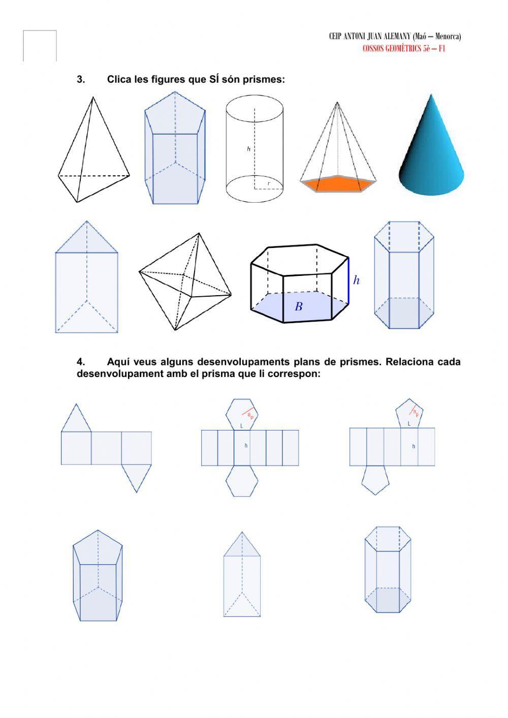 Cossos geomètrics: prismes