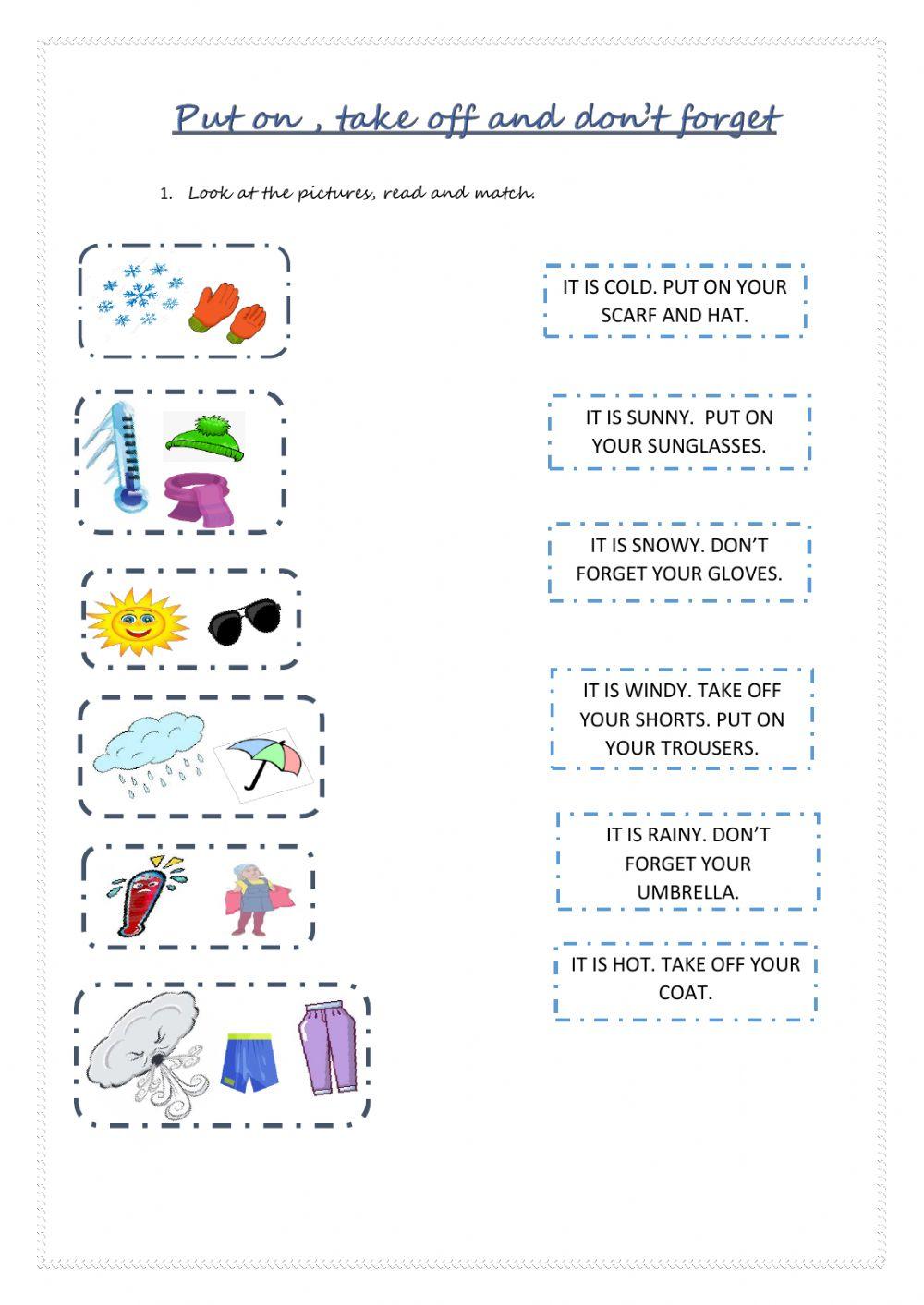 Put on, take off and don't forget