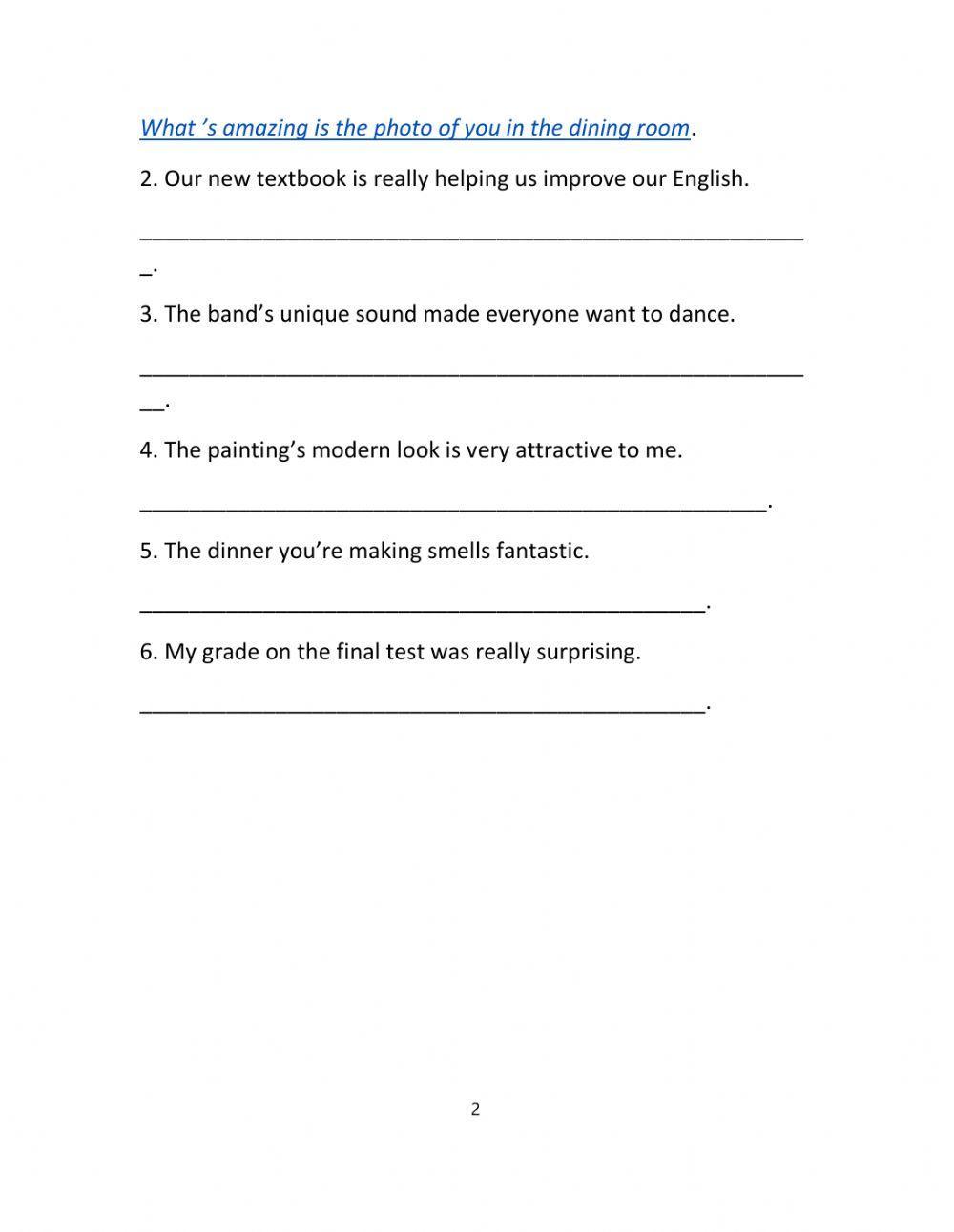 Extra Grammar Practice: Cleft Sentences