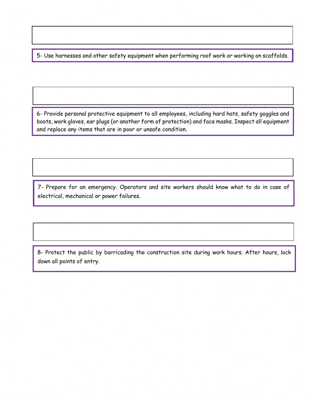1 -How to Make a Construction Site Safe- - Reading Activities