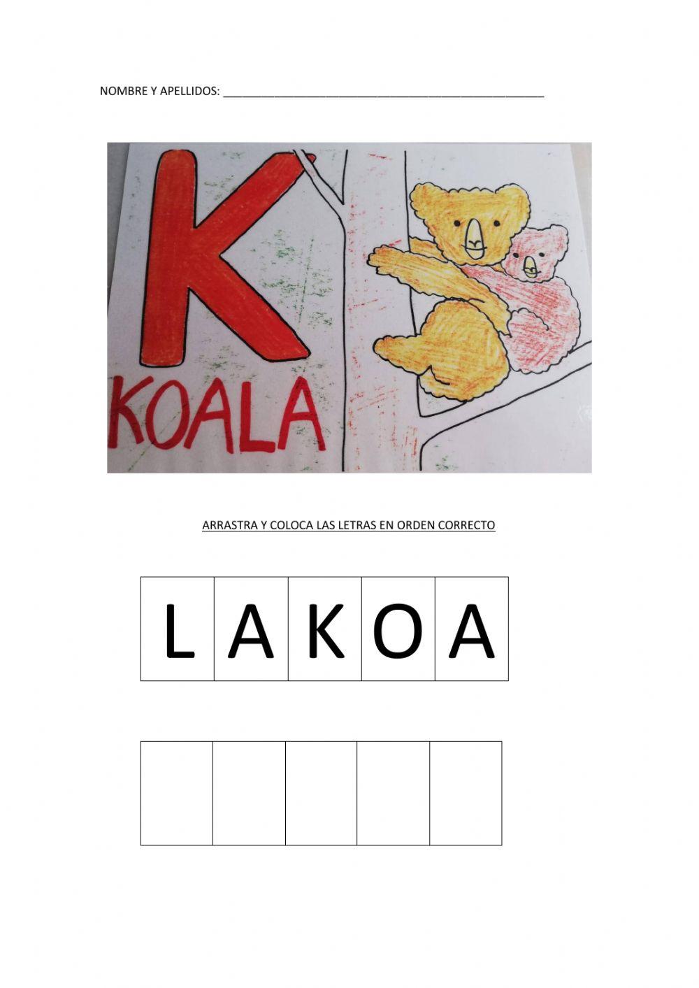 Letras koala