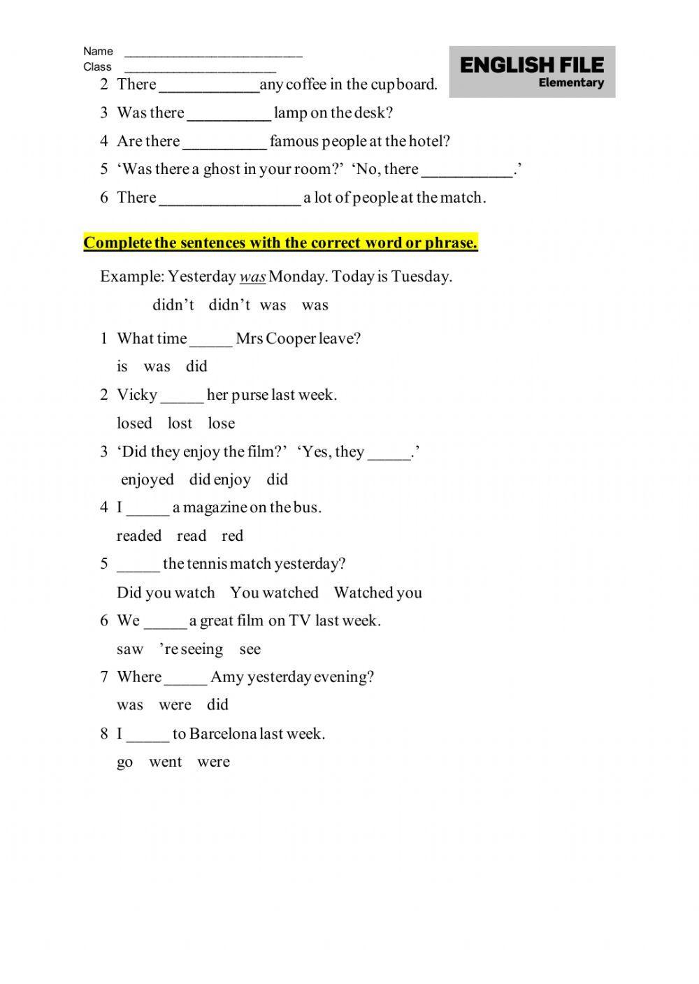 English file - unit 8