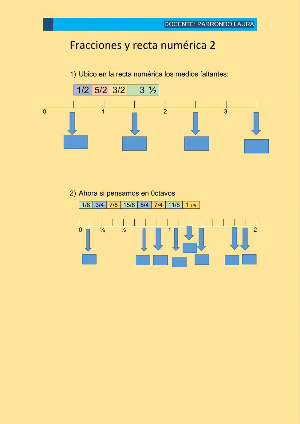 Fracciones y recta numérica nivel 2