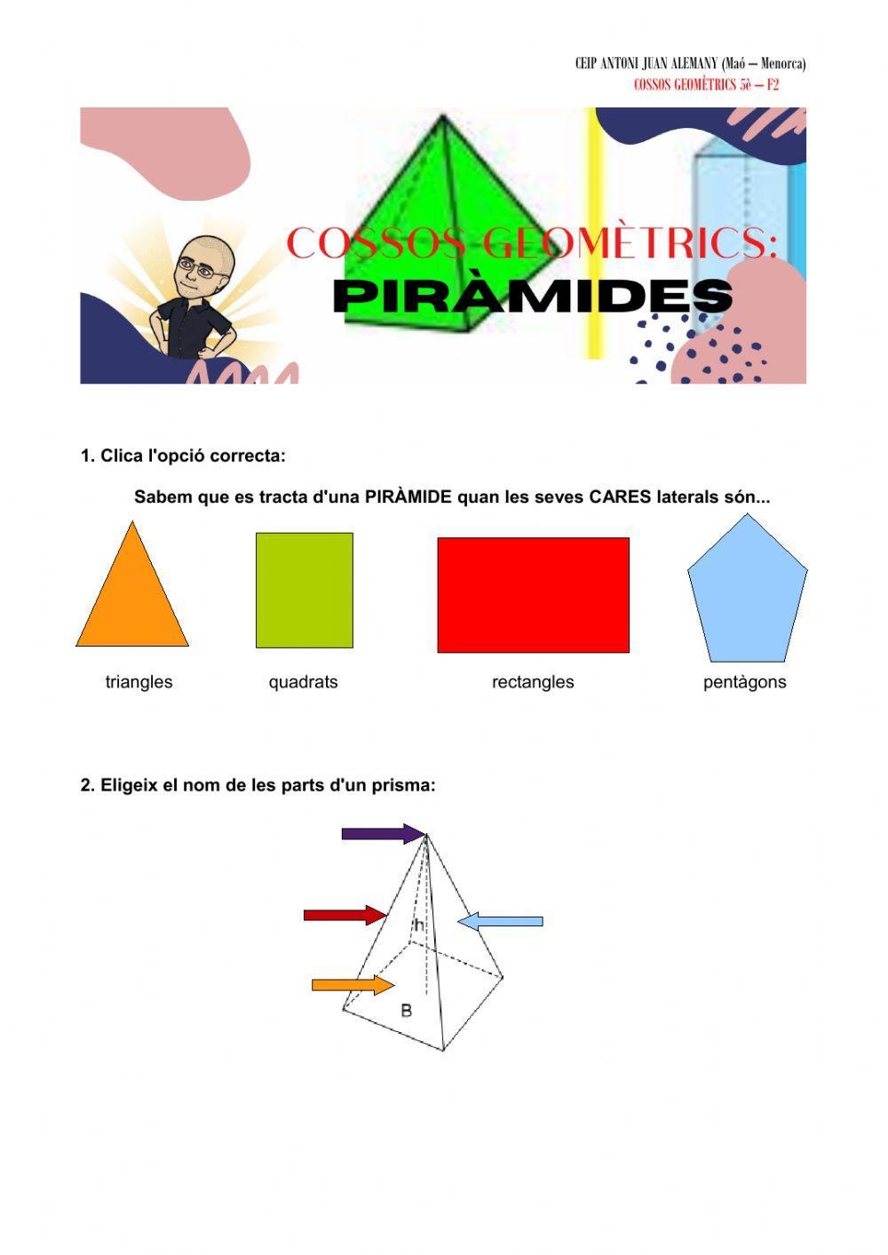 Cossos geomètrics: piràmides