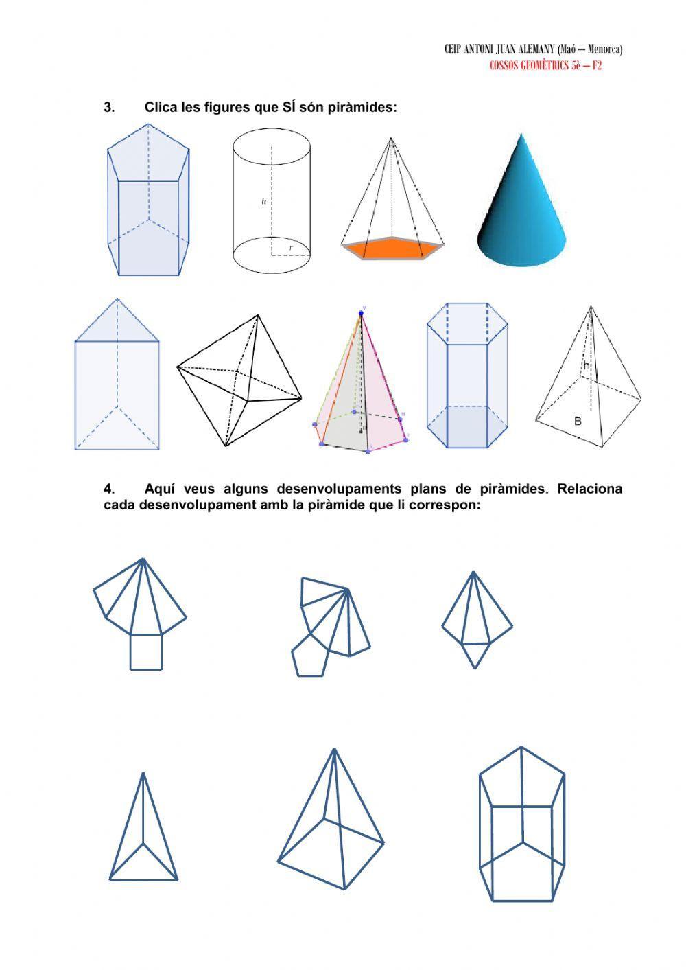 Cossos geomètrics: piràmides