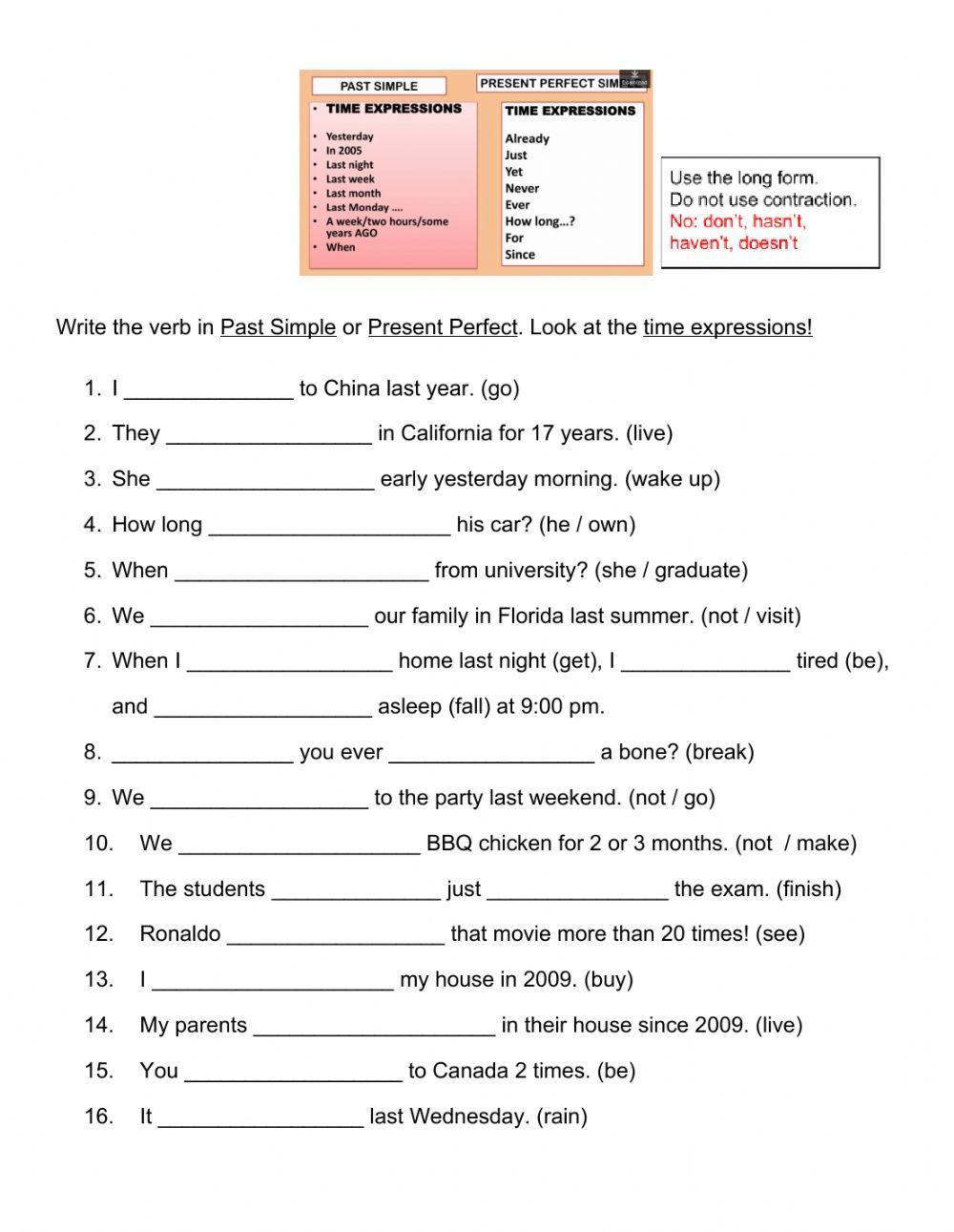 Simple Past or Present Perfect