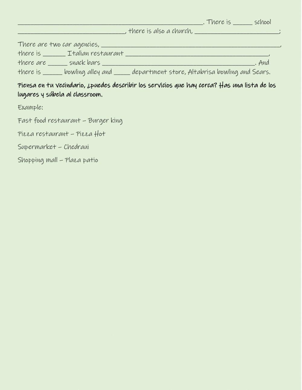 What's there in your neighborhood?