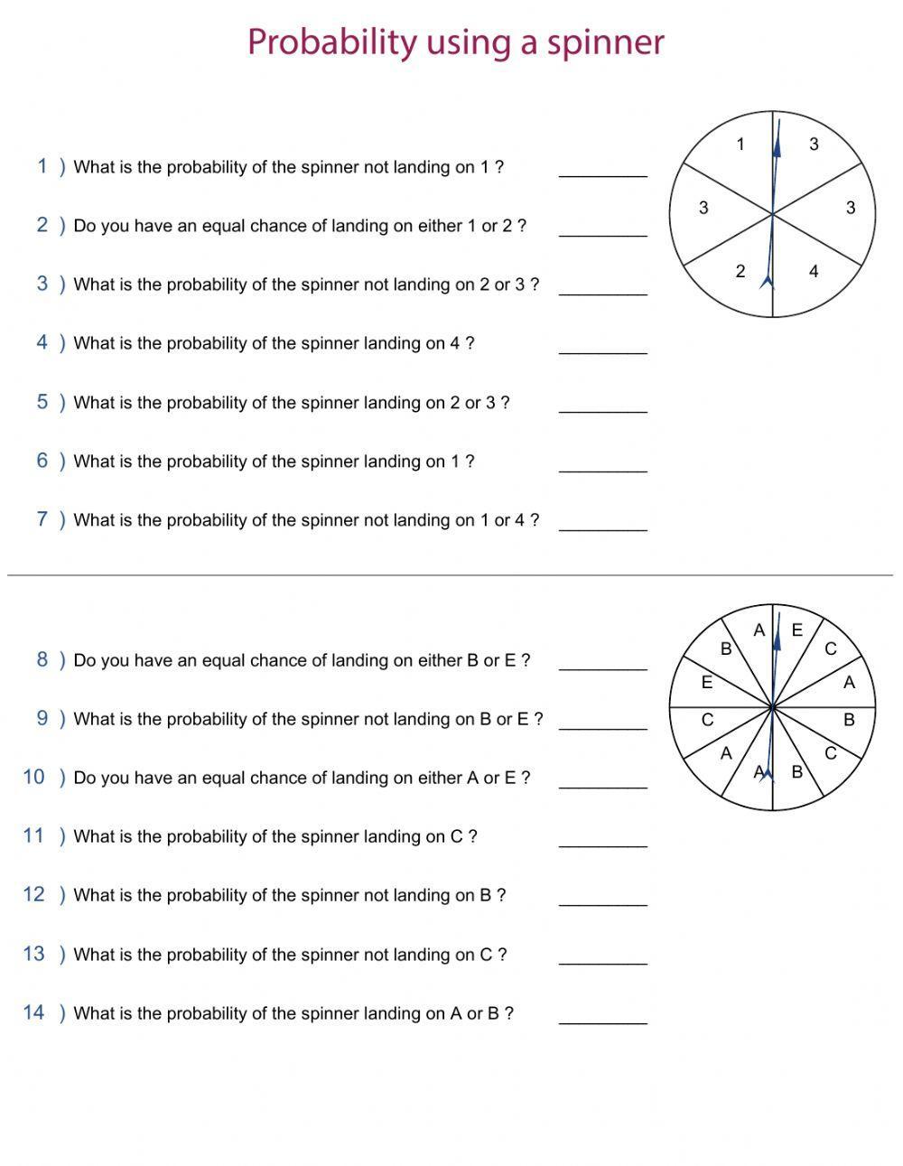 Probability with spinner