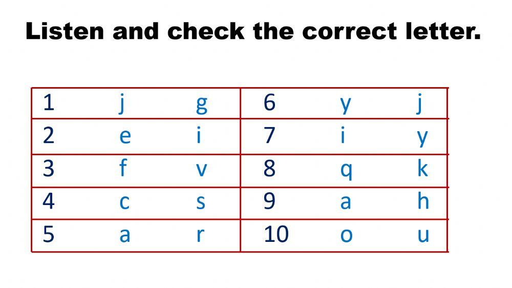 Alphabet - Listening