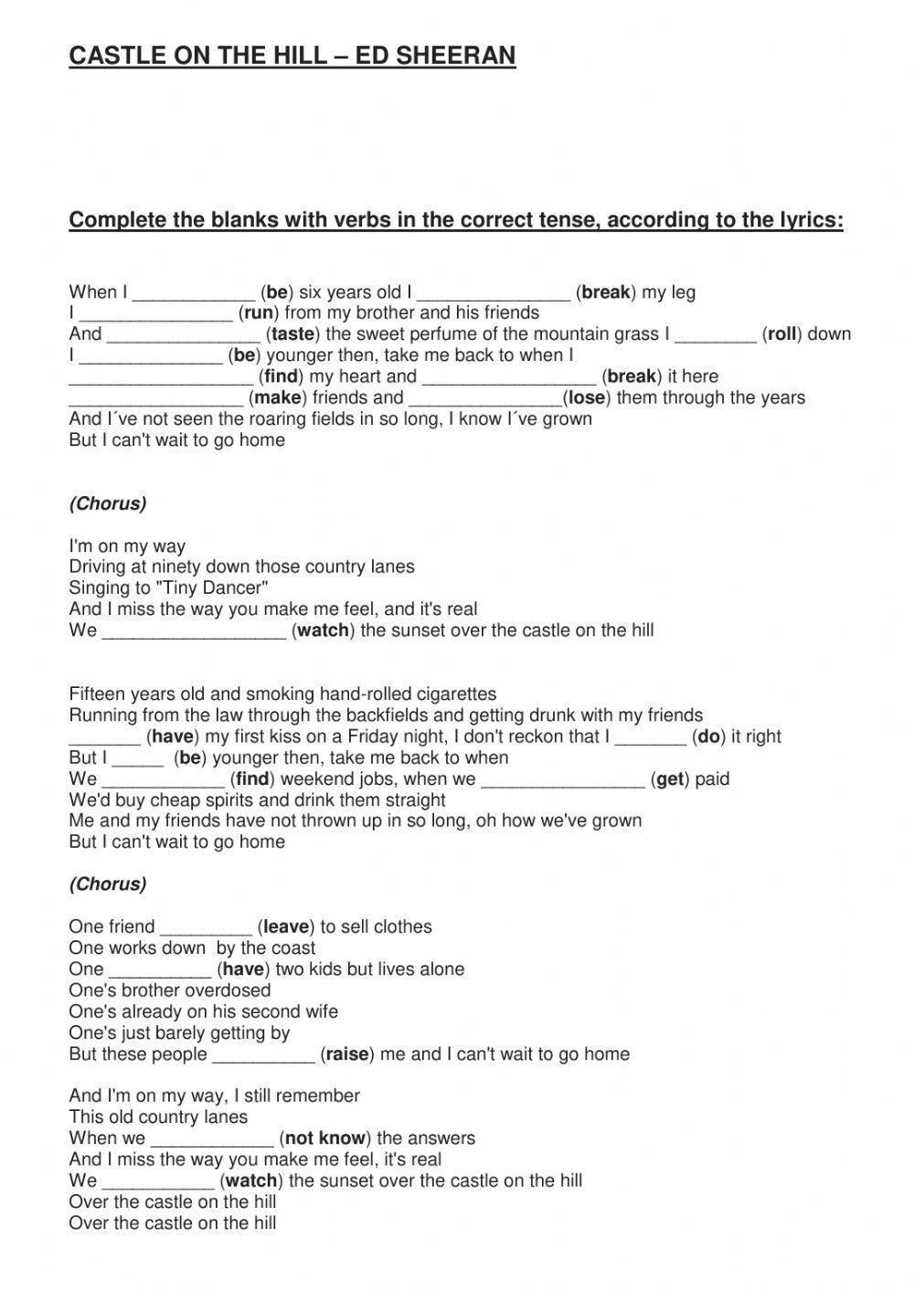 Castle on the Hill - Ed Sheeran