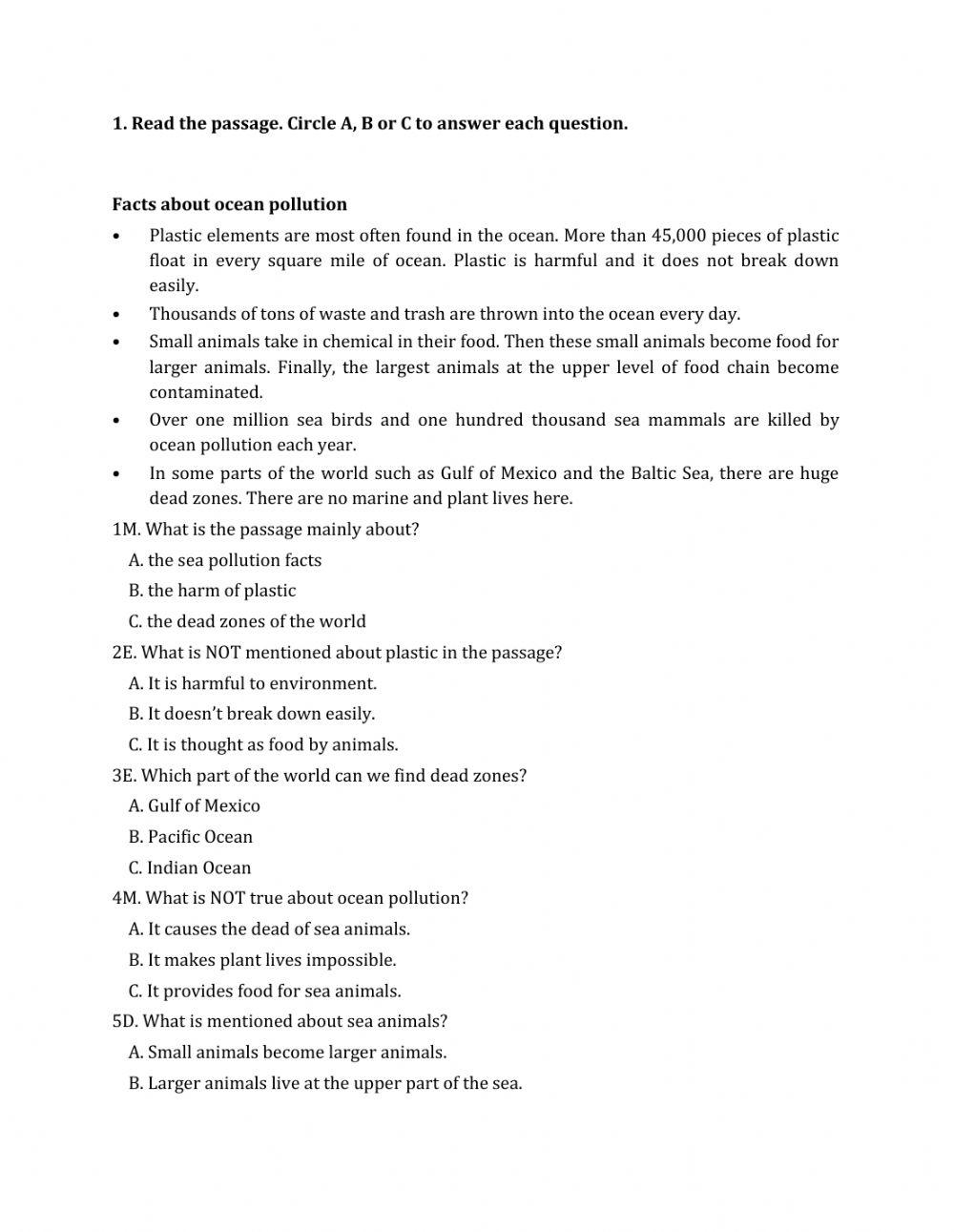 Lớp 6 - Kiểm tra cuối kỳ 2