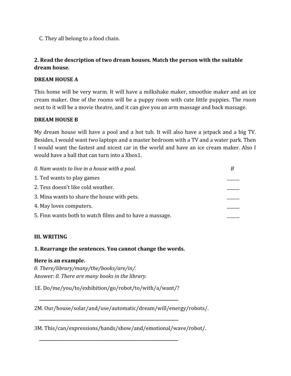 Lớp 6 - Kiểm tra cuối kỳ 2