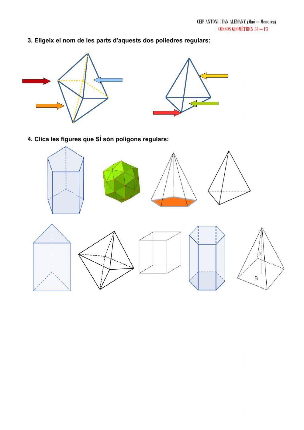 Cossos geomètrics: poliedres regulars
