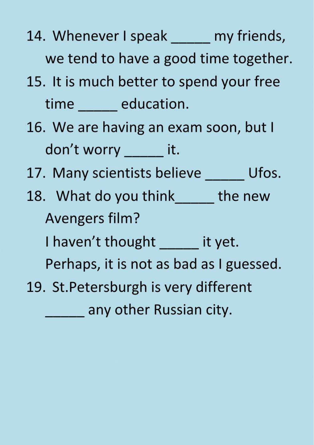 Dependent prepositions