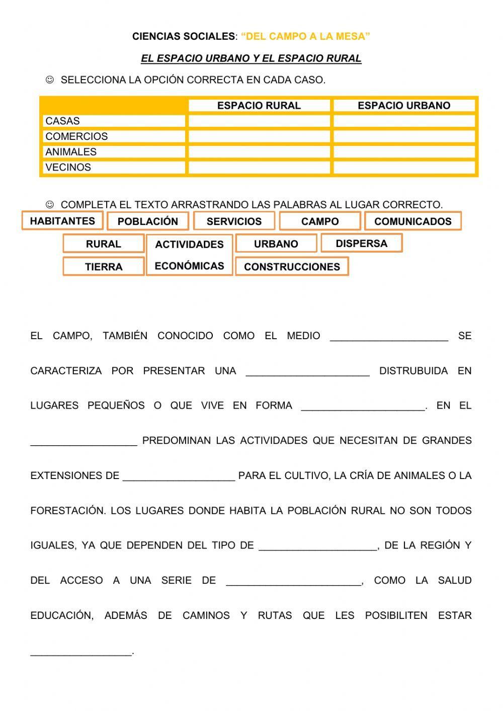 -Espacio urbano y espacio rural-