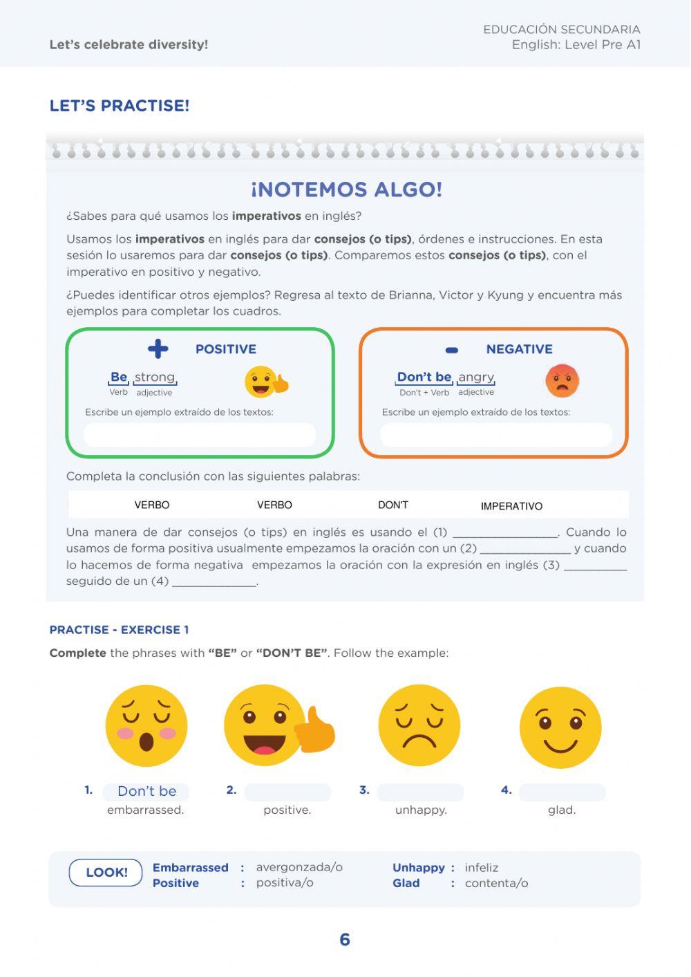 Worksheet for students of La Molina School - Week 09 - Pre-A1