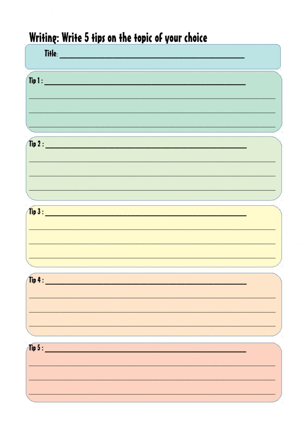 Writing : giving advice