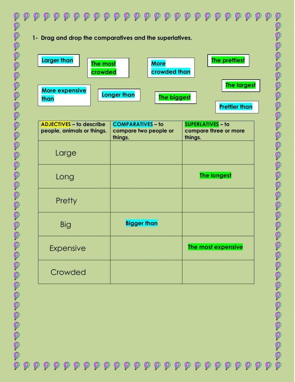 Comparatives and superlatives
