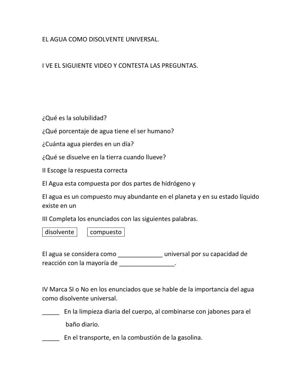 El agua como disolvente universal