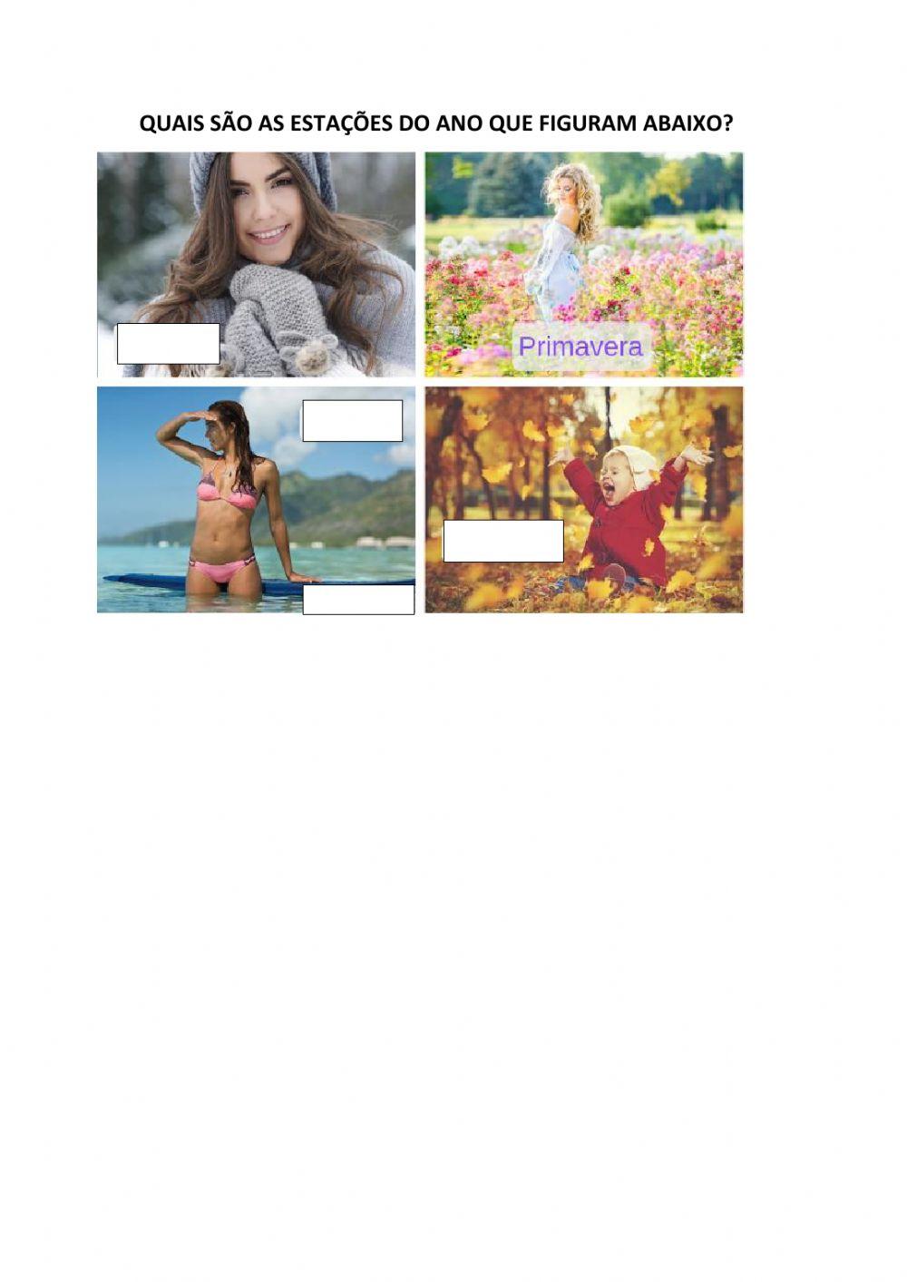 Clima  e estações do ano completar