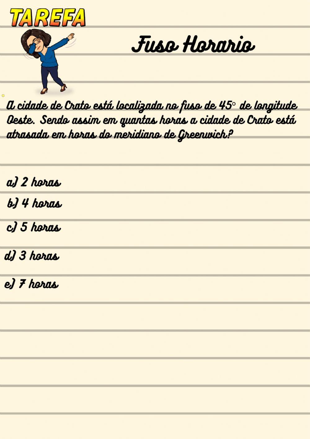 Coordenadas geográfica e fuso