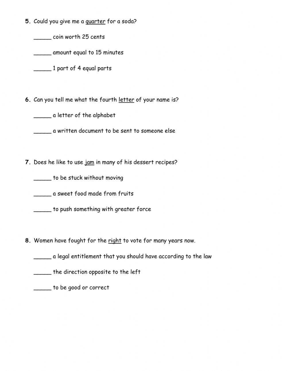 Practice of Homographs