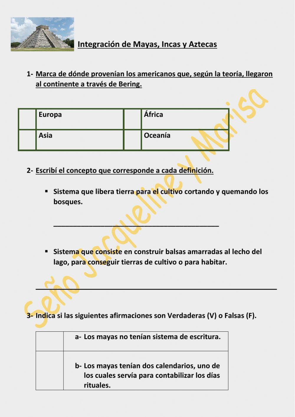 Aztecas, Incas y Mayas