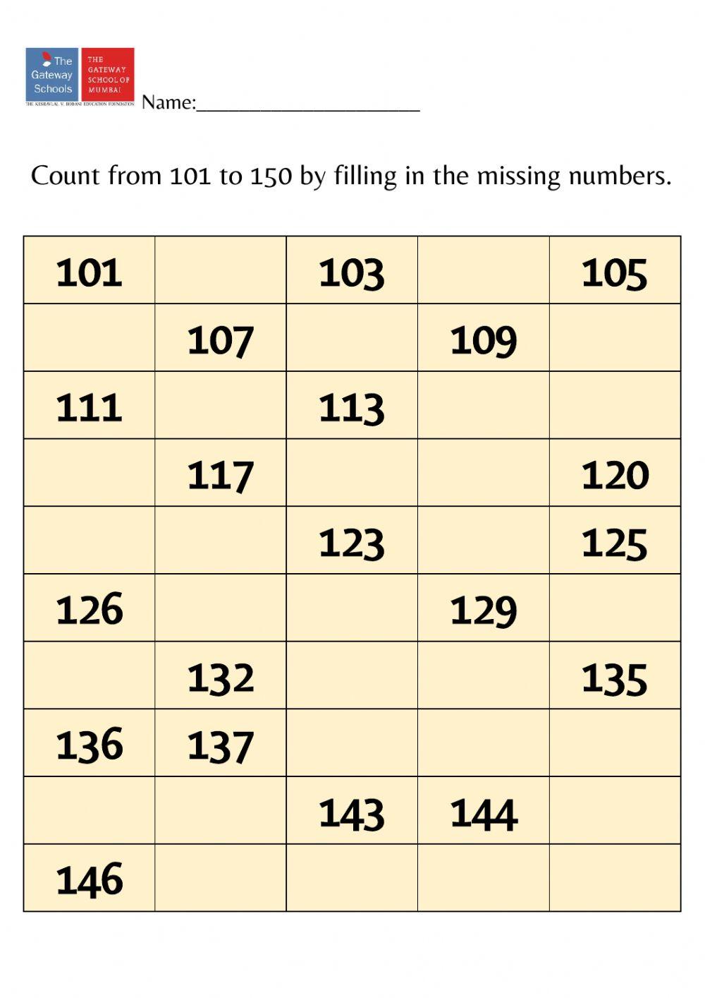 Counting 100 To 150 5937837 Gatewayschoolmumbai Live counting-100-to-150-5937837-gatewayschoolmumbai-live