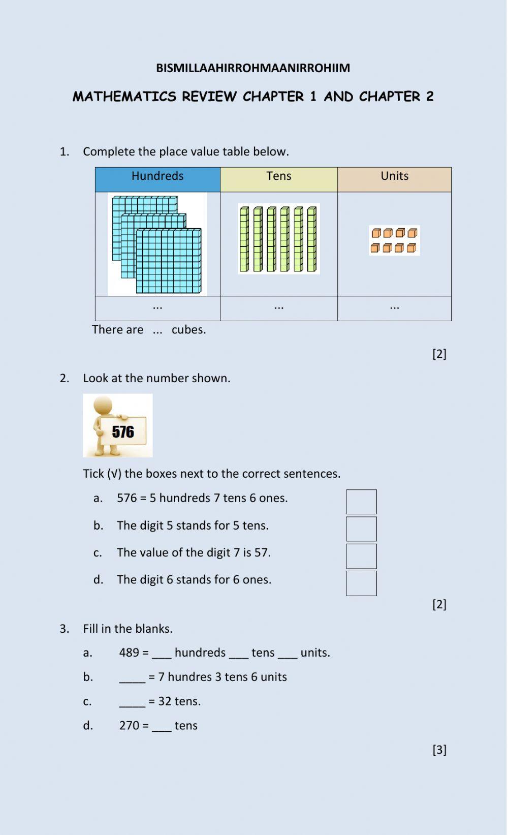 Chapter 1 and Chapter 2 Review