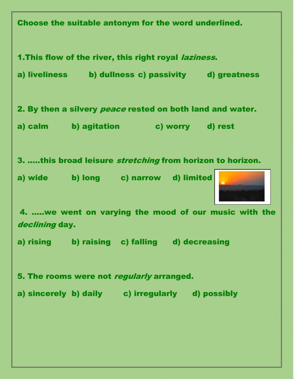 Synonyms and Antonyms