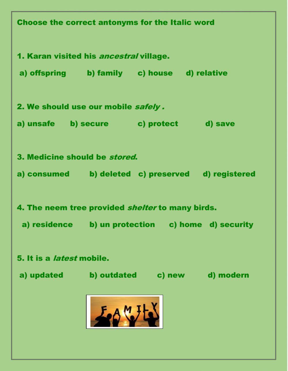 Synonyms test interactive worksheet live worksheets 48 off