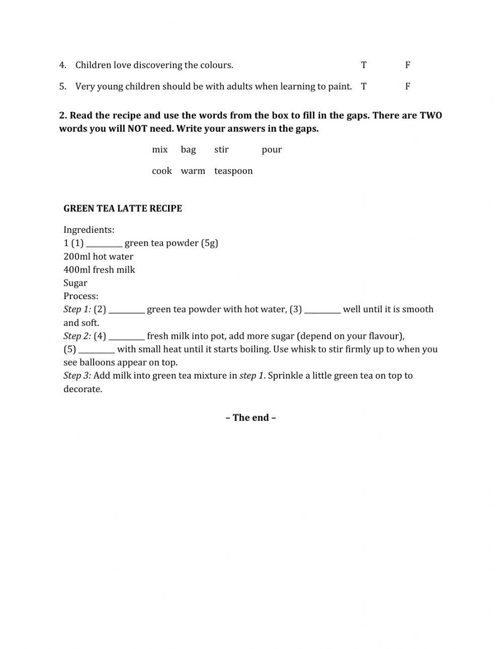 Lớp 7 - Unit 5 VIETNAMESE FOOD AND DRINK-READING