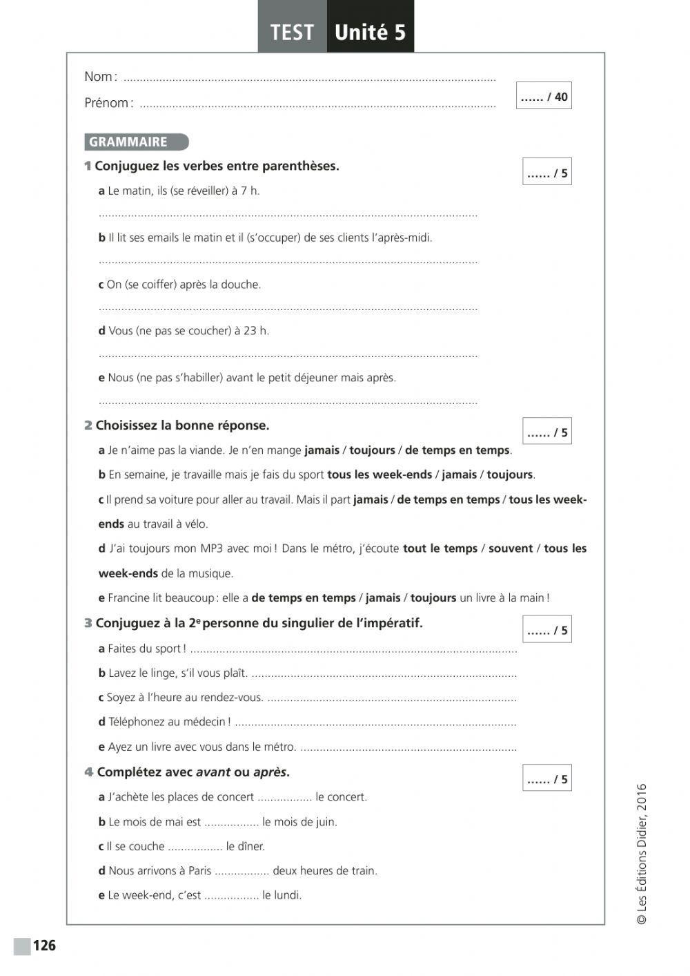 Les activites quotidiennes