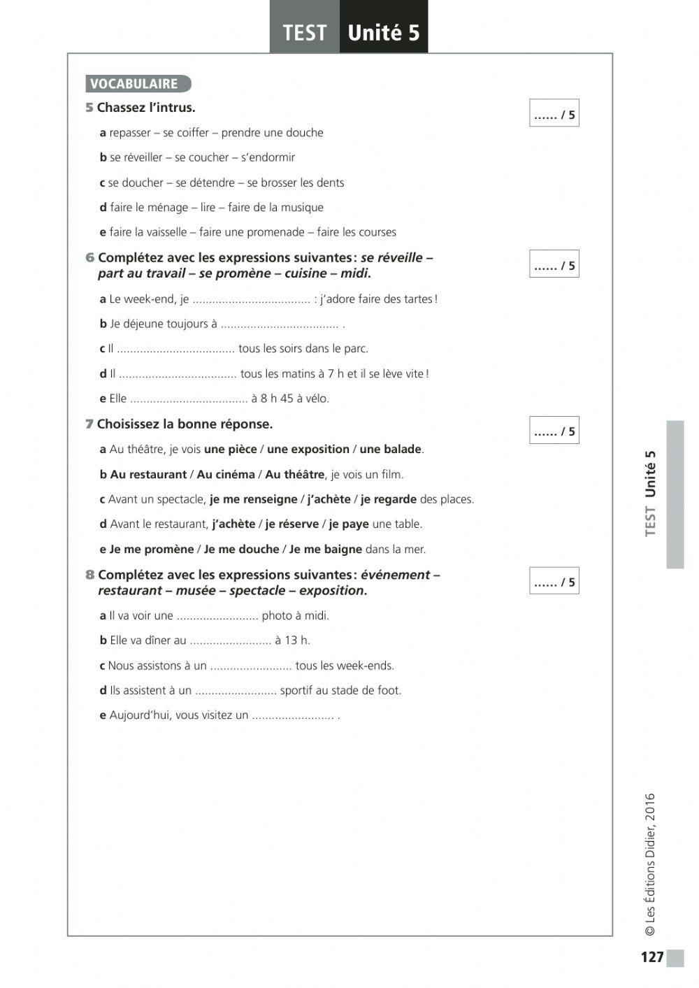 Les activites quotidiennes