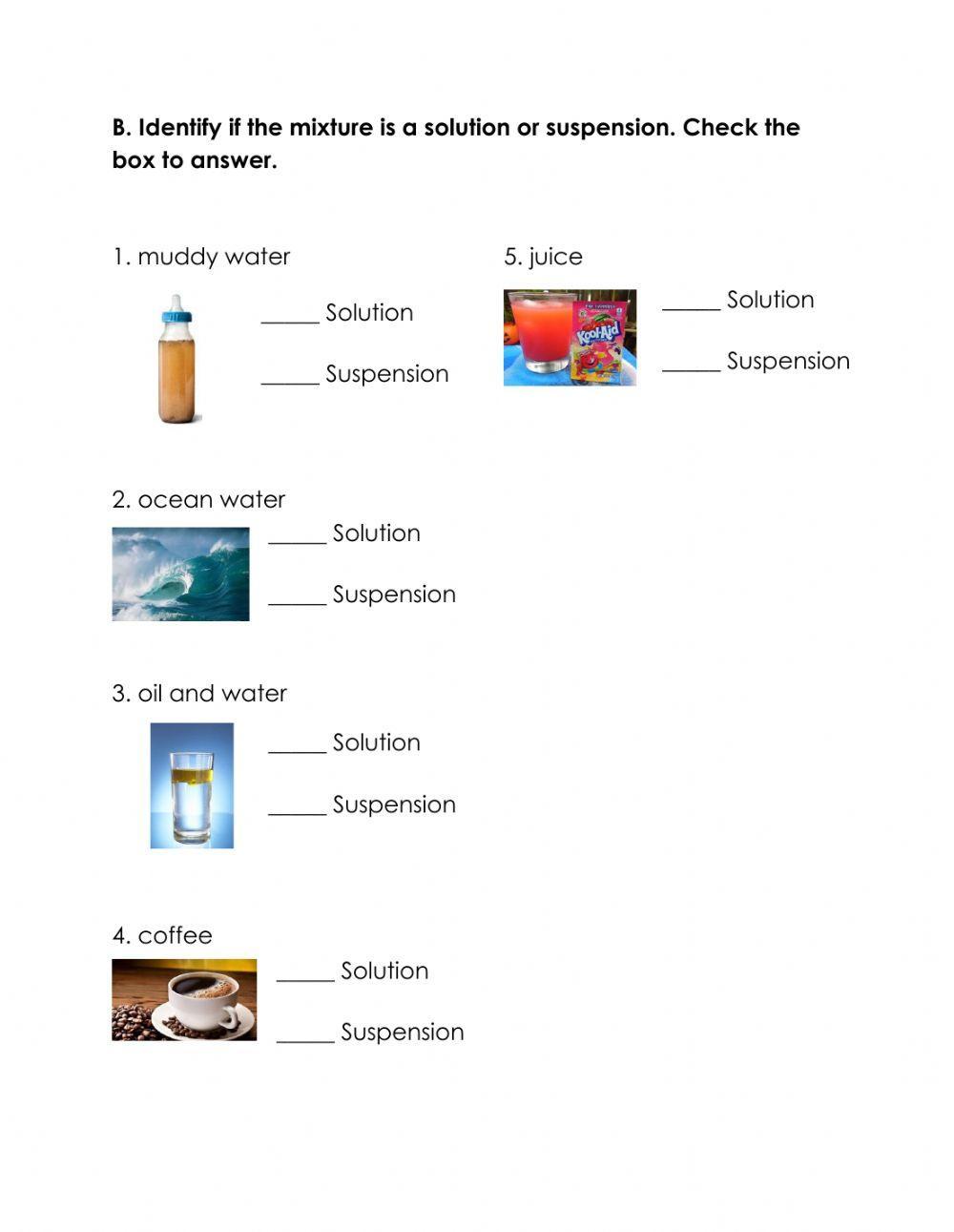 Mixtures: Solution or Suspension