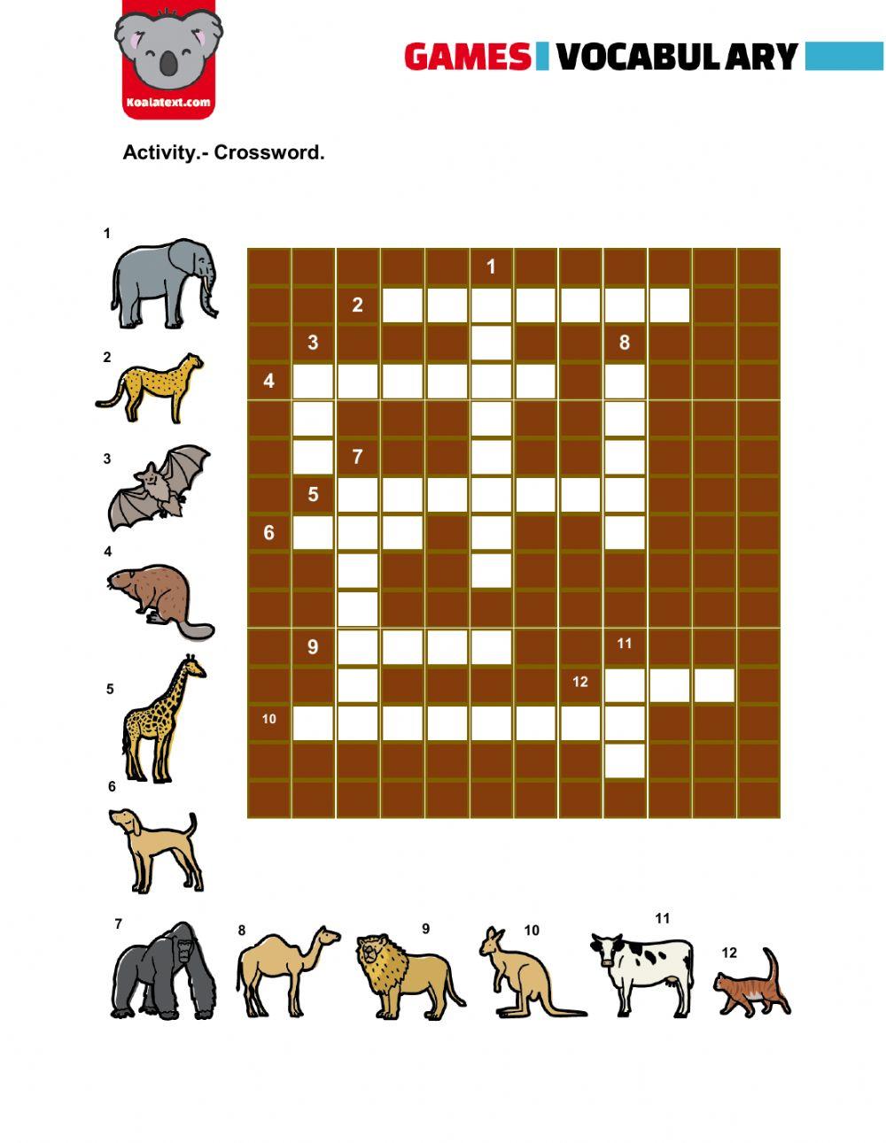 Animals crossword