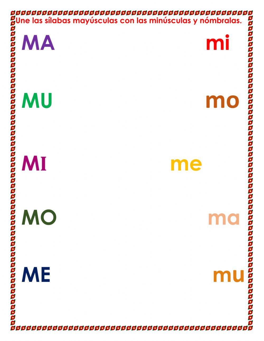 Las sílabas ma - me - mi - mo - mu.