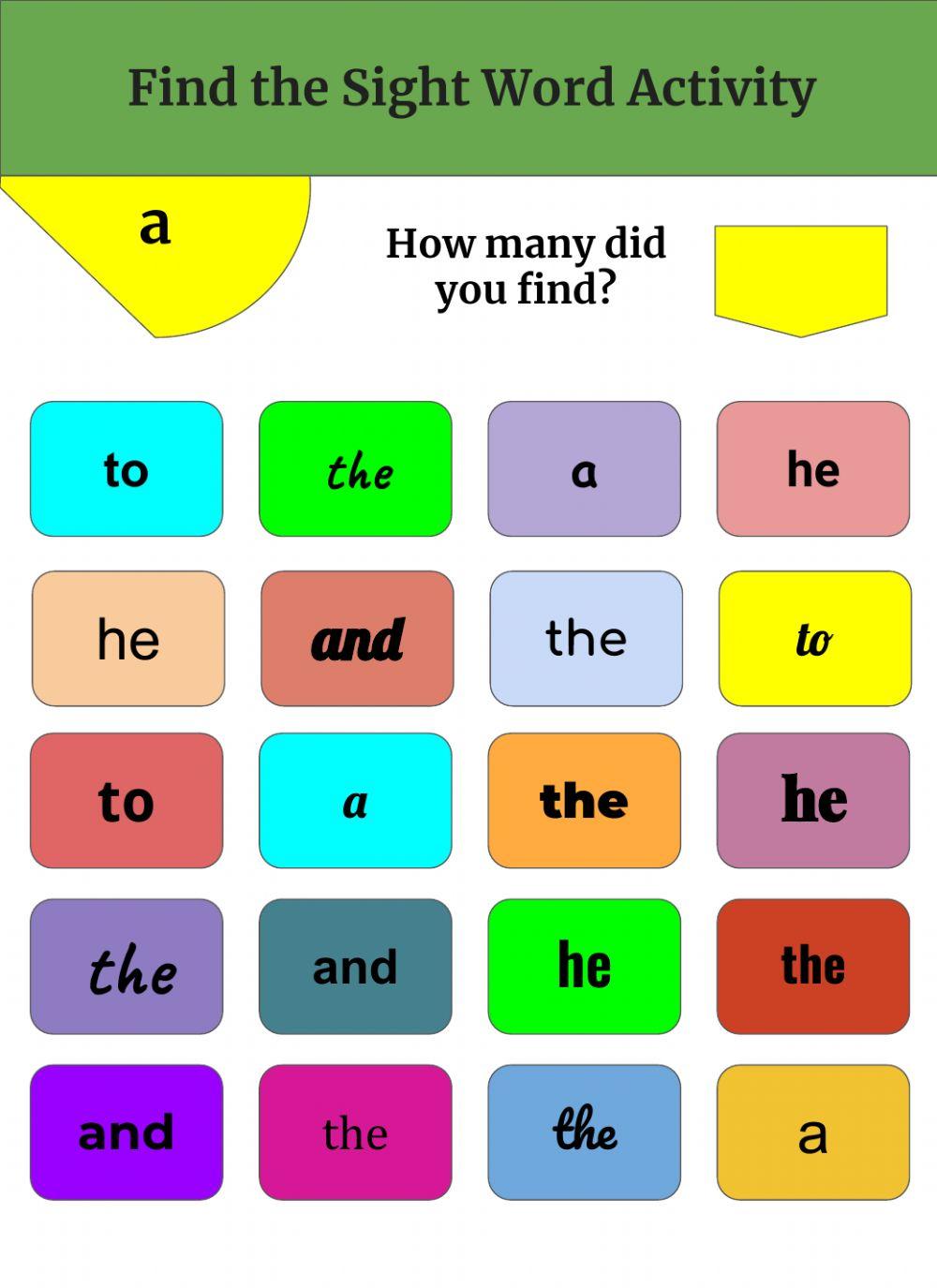 Find the Sight Word