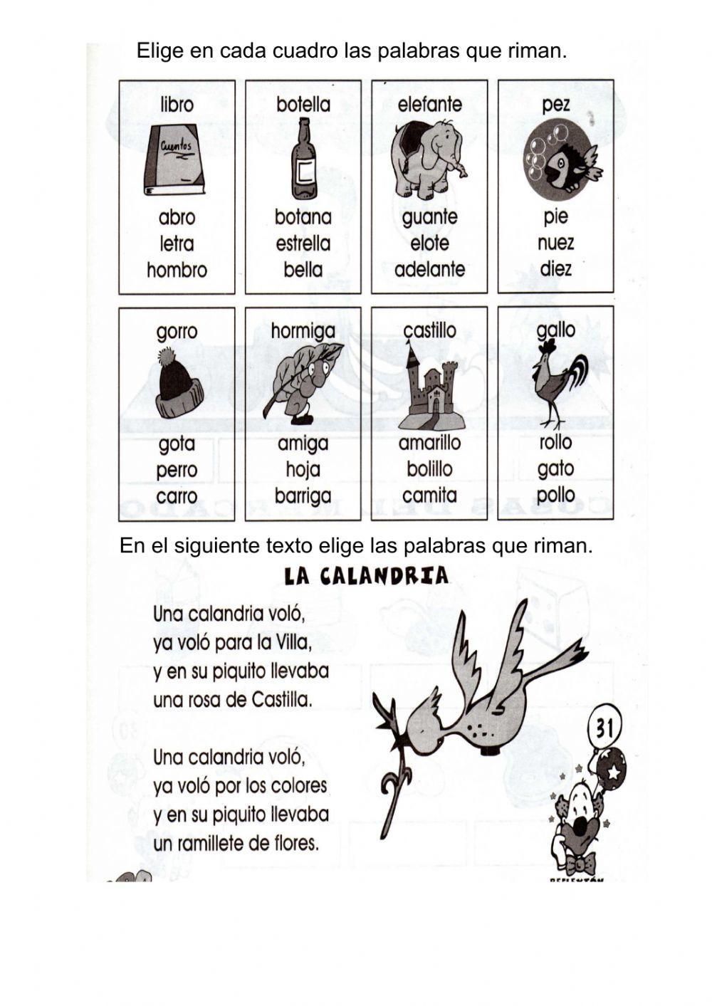 Ejercicios de lectura y escritura