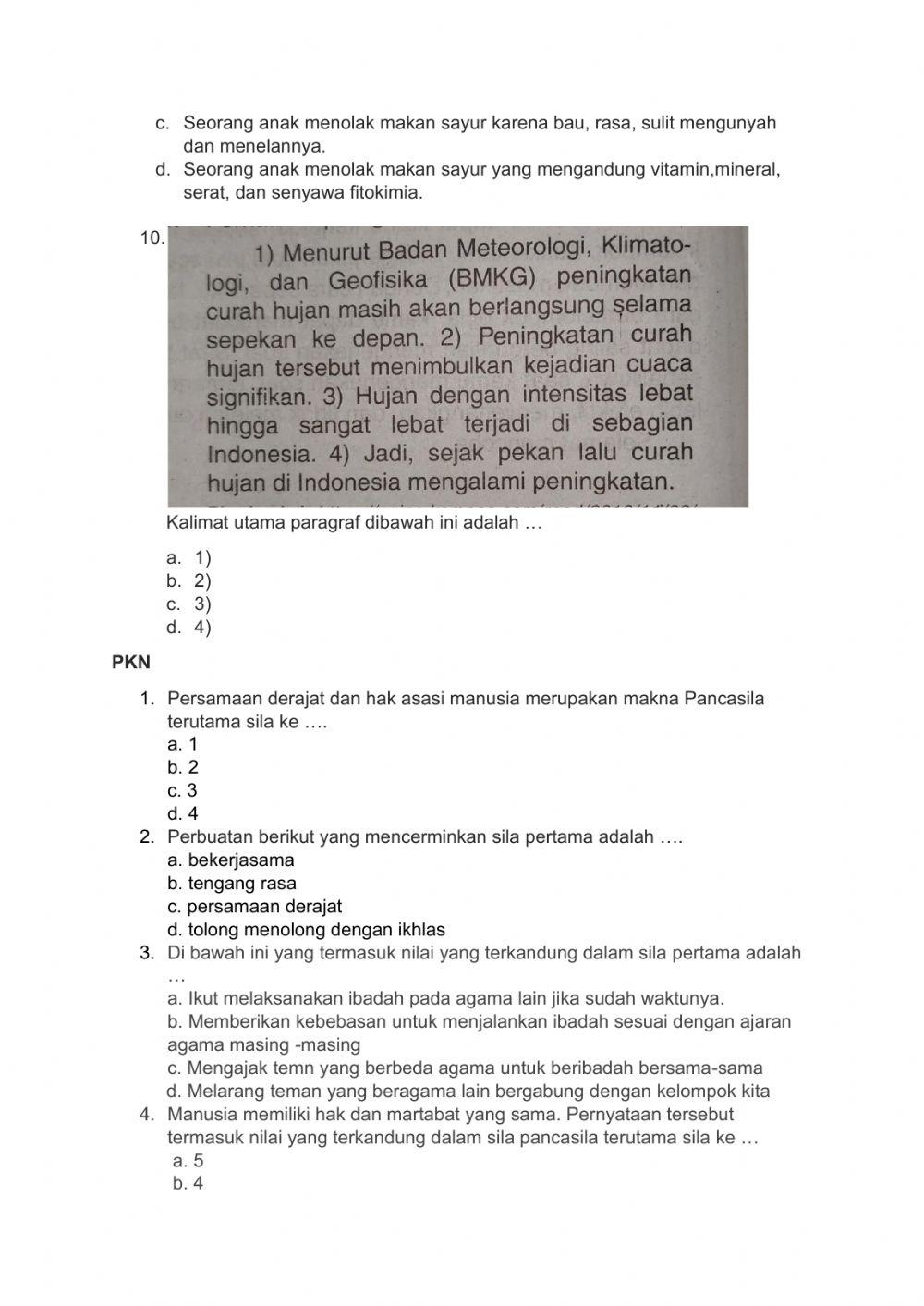 Ulangan harian tema 1