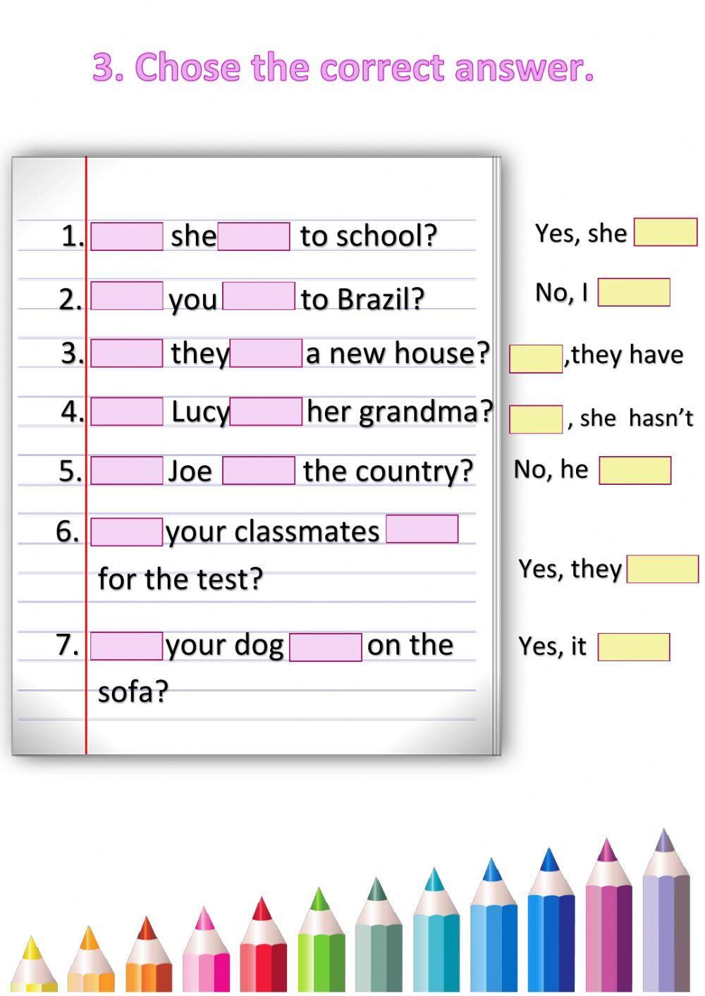 Present perfect interrogative